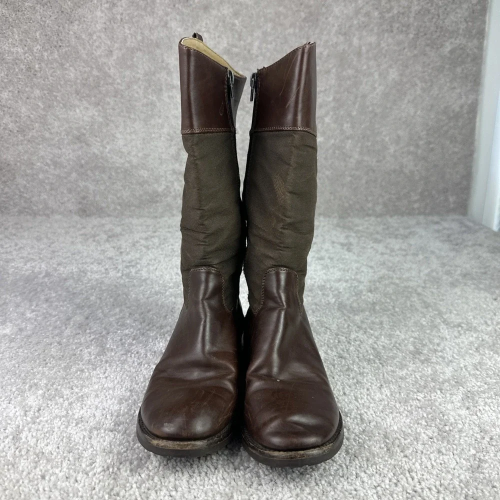 Cole Haan Brennan Riding Boots Womens 2.5 Brown Zip Calf‎ 220032